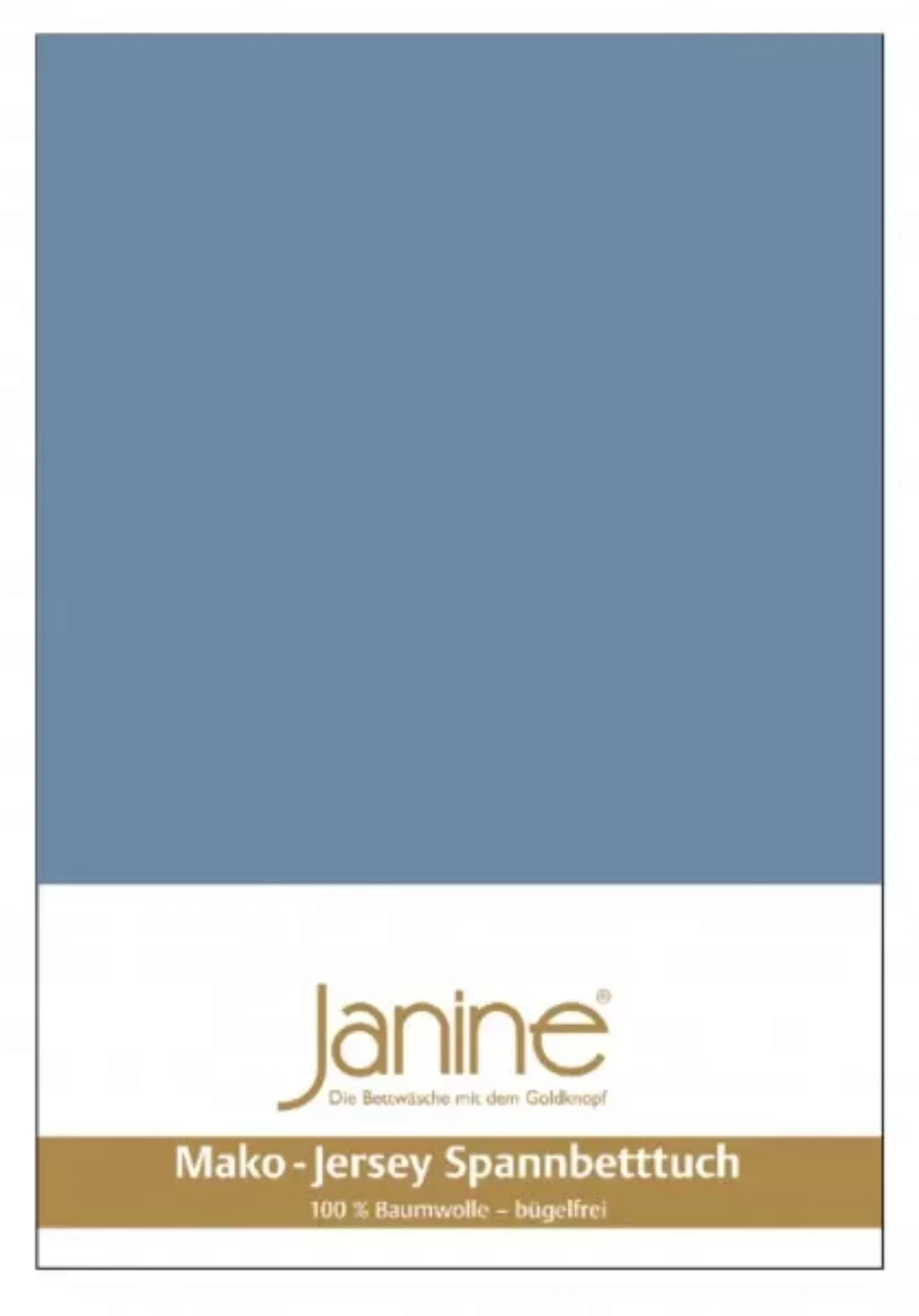 Janine Spannbetttuch Mako-Feinjersey 5007 denimblau Größe:  150x200 cm günstig online kaufen