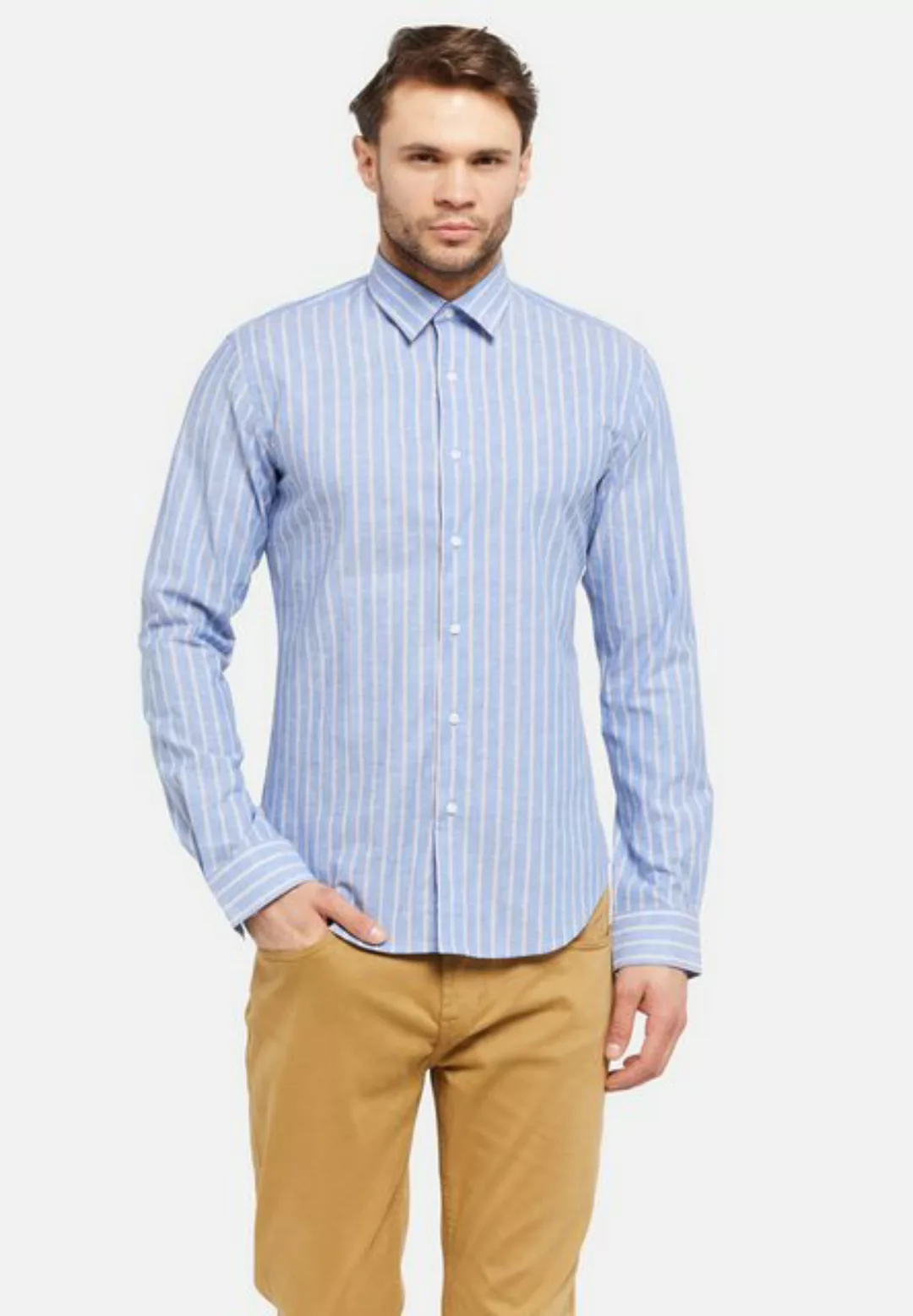 Lawrence Grey Langarmhemd Freizeithemd Langarm Mit Farblich Abgesetzten Str günstig online kaufen