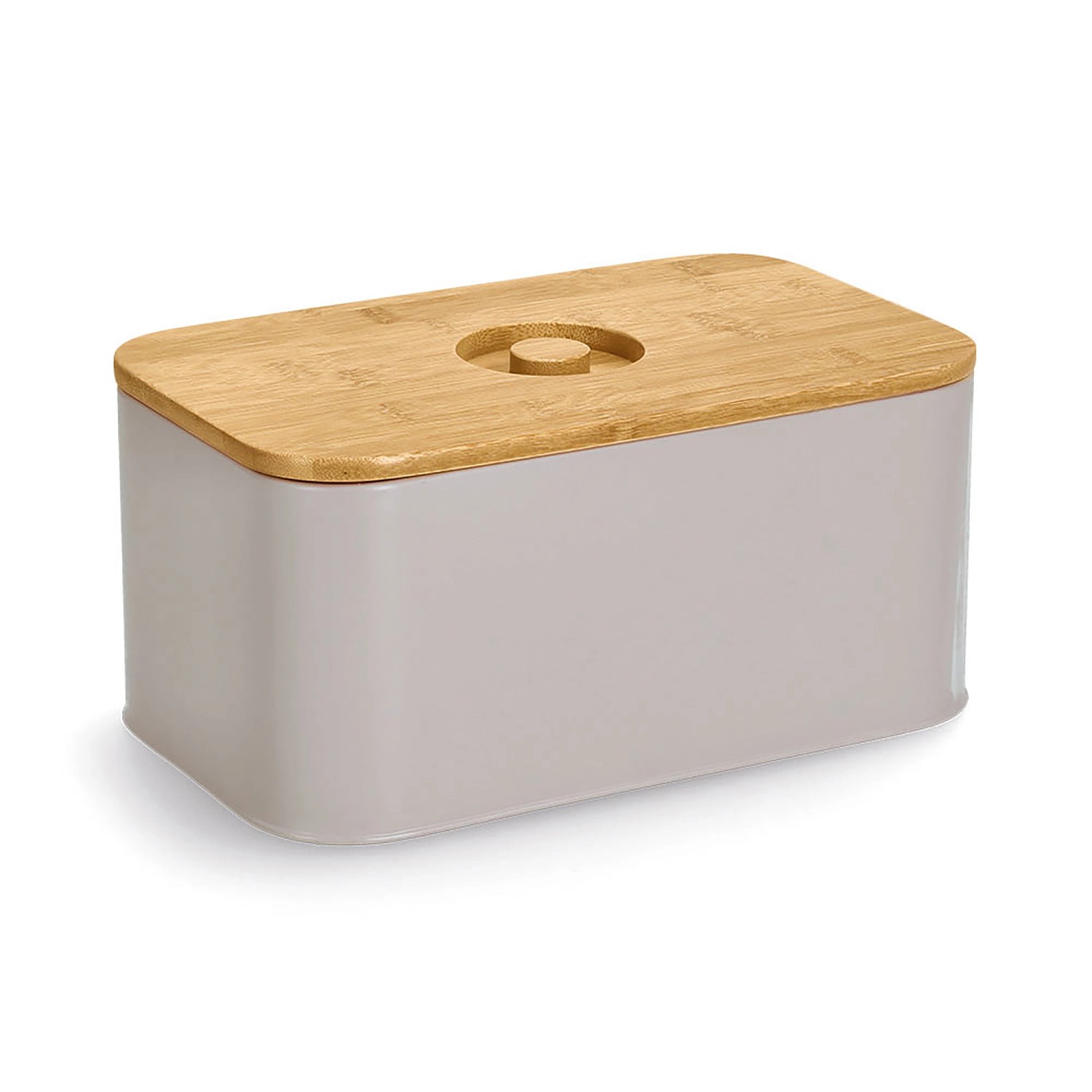 Zeller Brotkasten Metall mit Bambusdeckel 30 cm x 18 cm x 14 cm Beige günstig online kaufen