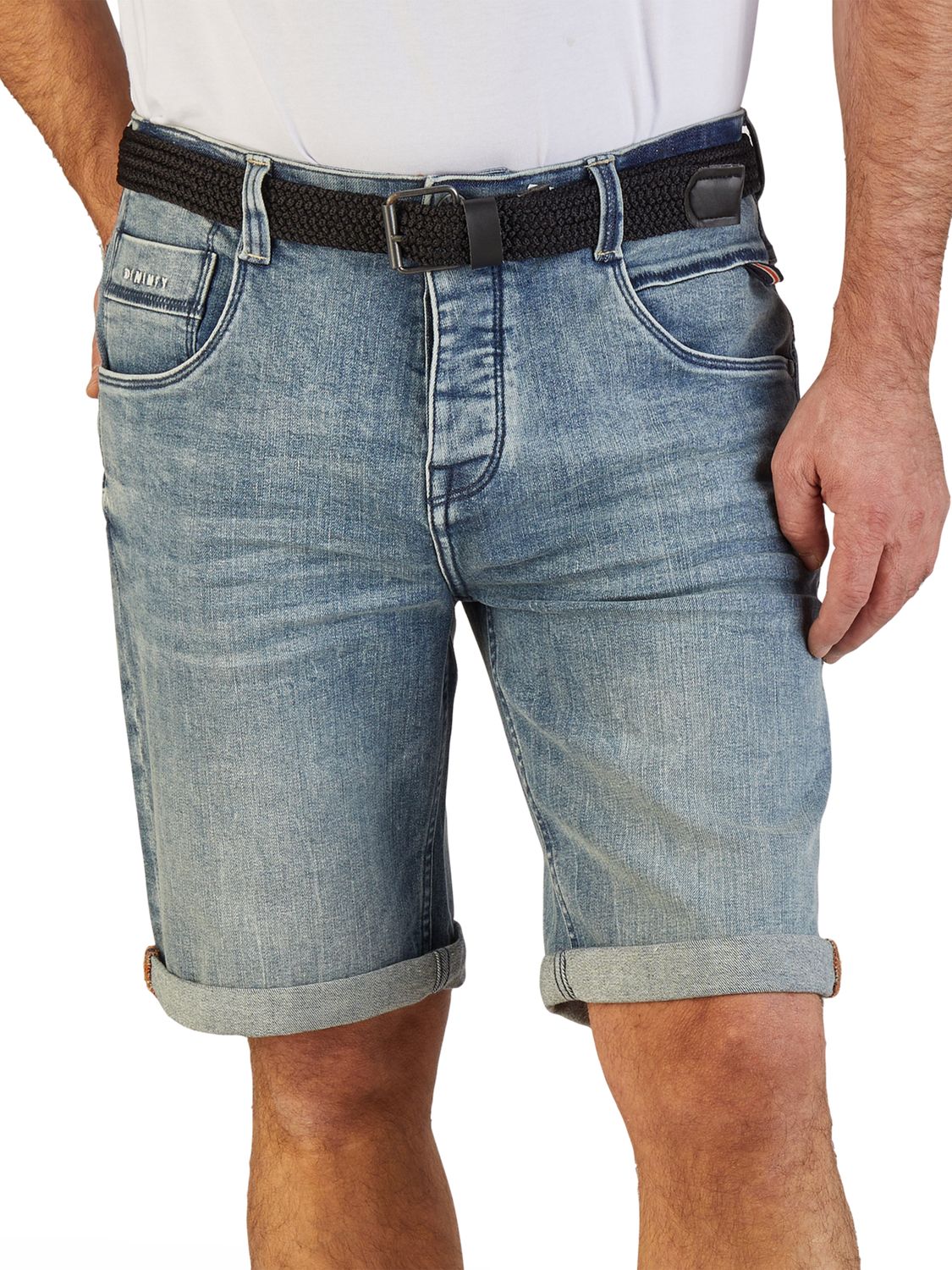 DENIMFY Jeans Shorts Herren mit Gürtel Stretch Kurz Regular Fit DFBo günstig online kaufen