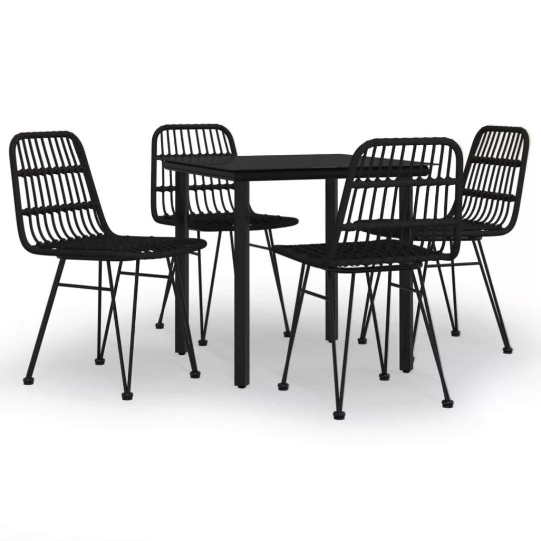 Vidaxl 5-tlg. Garten-essgruppe Schwarz Poly Rattan günstig online kaufen