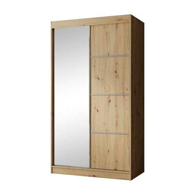 Beautysofa Schiebetürenschrank PACO (120 cm Schrank mit 3 Einlegeböden und günstig online kaufen