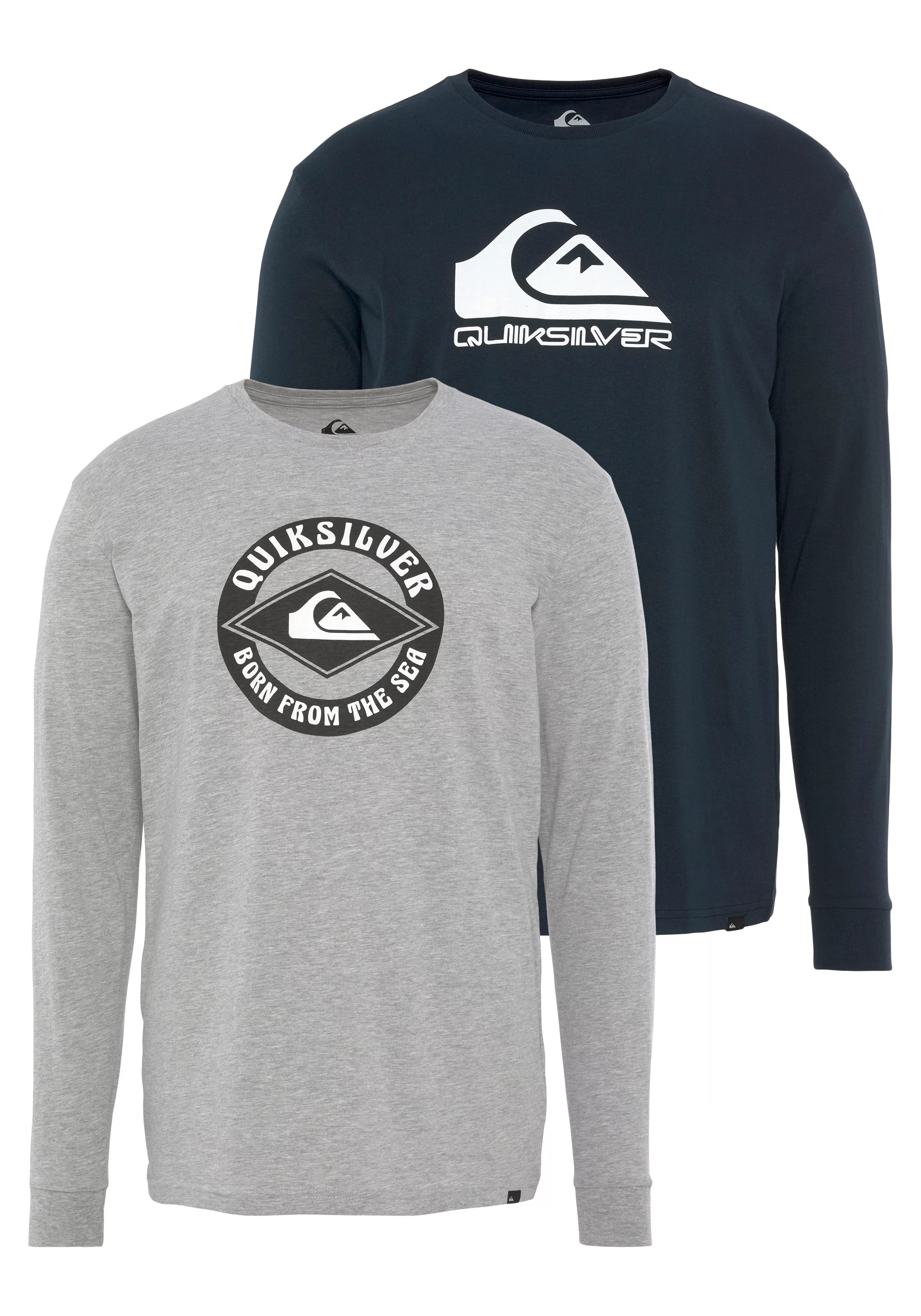 Quiksilver Langarmshirt "Herren Doppelpack mit Logodruck" günstig online kaufen