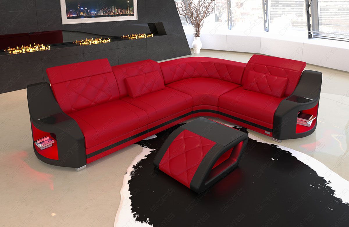 Sofa Dreams Ecksofa Sofa Genua Mini Leder L Form, Designersofa, Ledersofa m günstig online kaufen