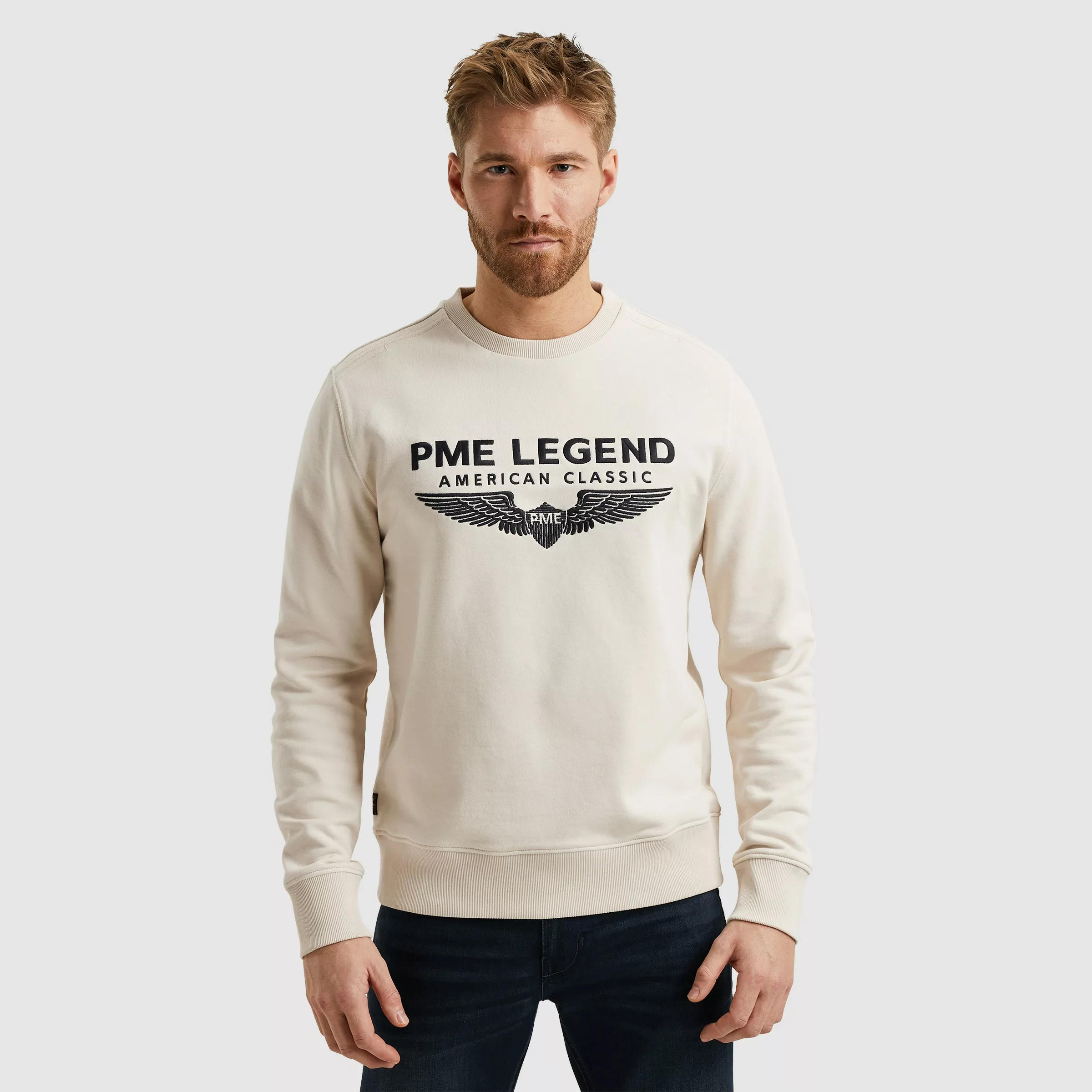 PME Legend Herren Rundhals Pullover CREWNECK SOFT TERRY WITH LOGO - Regular günstig online kaufen