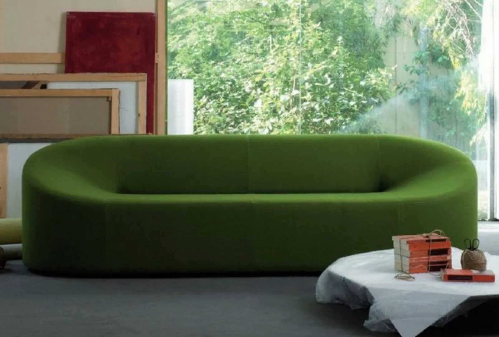 Casa Padrino Sofa Designer Sofa Grün 315 x 82 x H. 70 cm - Wohnzimmer Sofa günstig online kaufen
