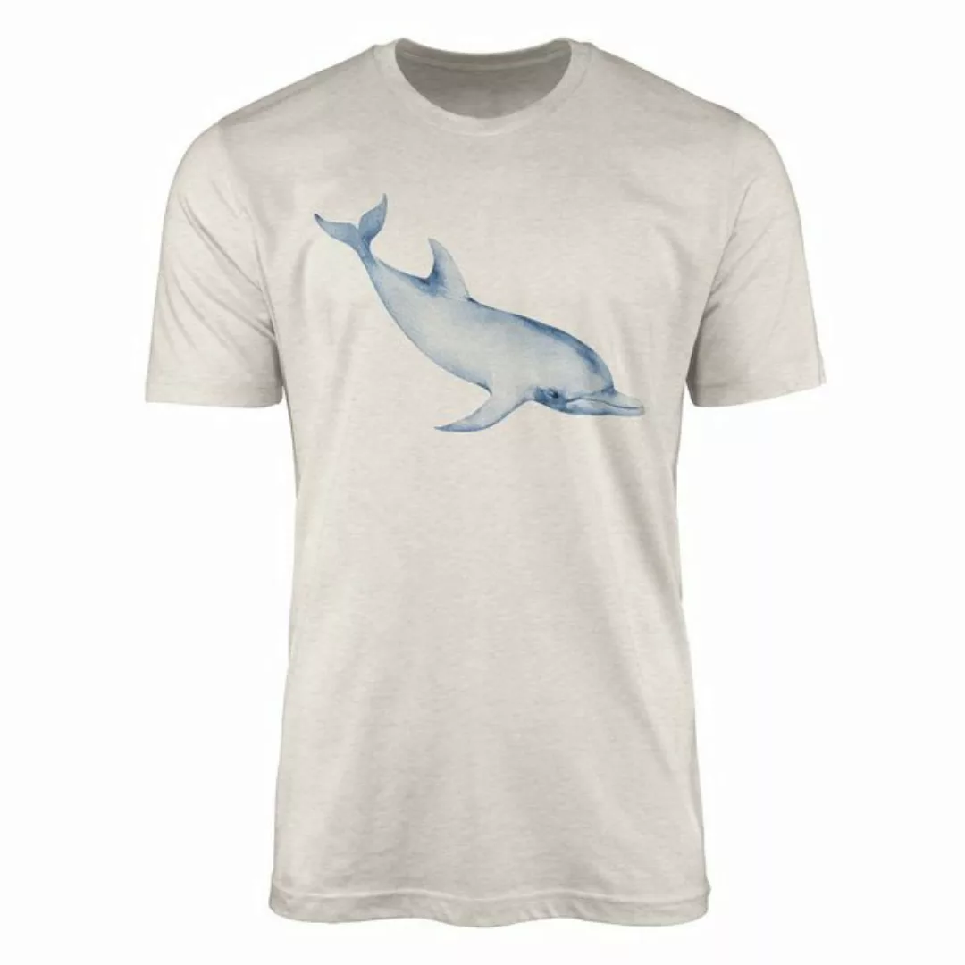 Sinus Art T-Shirt Herren Shirt 100% gekämmte Bio-Baumwolle T-Shirt Delfin W günstig online kaufen