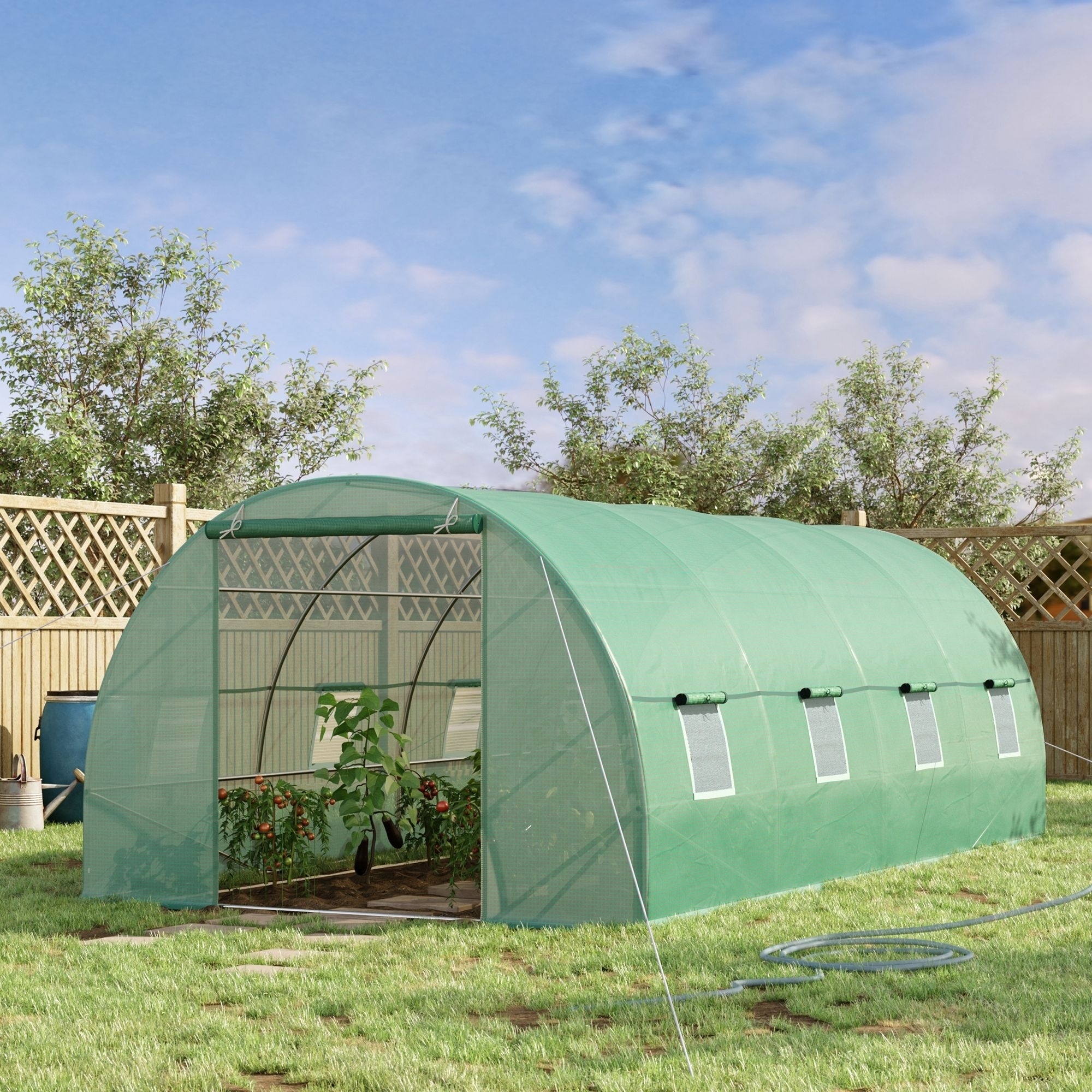 Outsunny Foliengewächshaus  Tomatengewächshaus mit Fenster, Treibhaus Folie günstig online kaufen