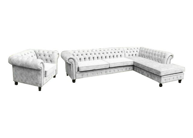 JVmoebel Ecksofa Beige Chesterfield L-Form Couch Luxus Sofa Modernes Ecksof günstig online kaufen