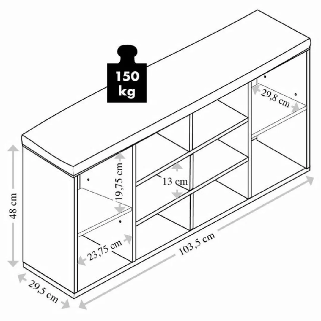 Kesper Schuhschrank Schuhschrank mit Sitzkissen, weiß, FSC günstig online kaufen