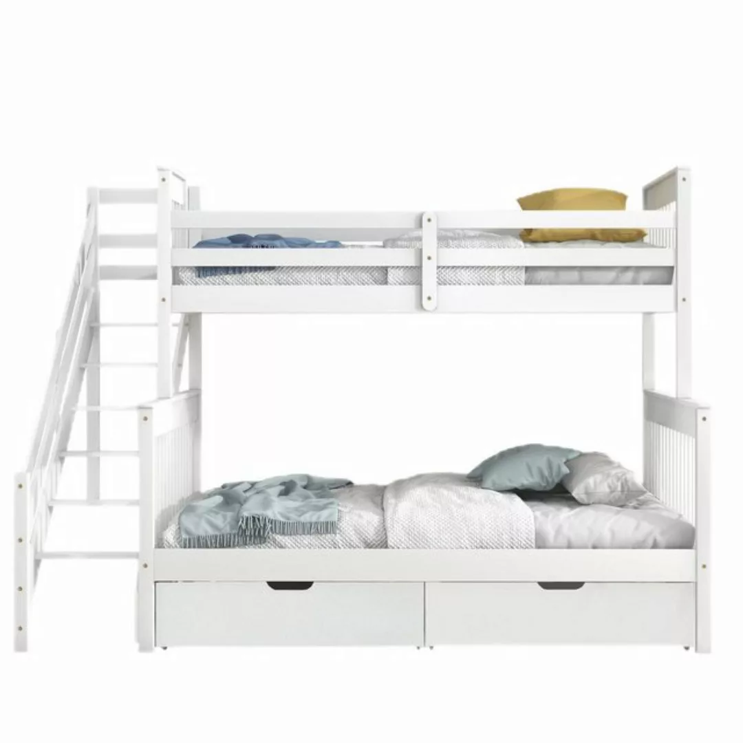 TavilaEcon Etagenbett Kinderbett Jugendbett mit Fallschutzgitter und 2 MDF- günstig online kaufen