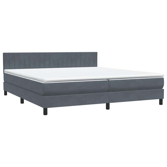 vidaXL Bett Boxspringbett mit Matratze Dunkelgrau 180x220 cm Samt günstig online kaufen