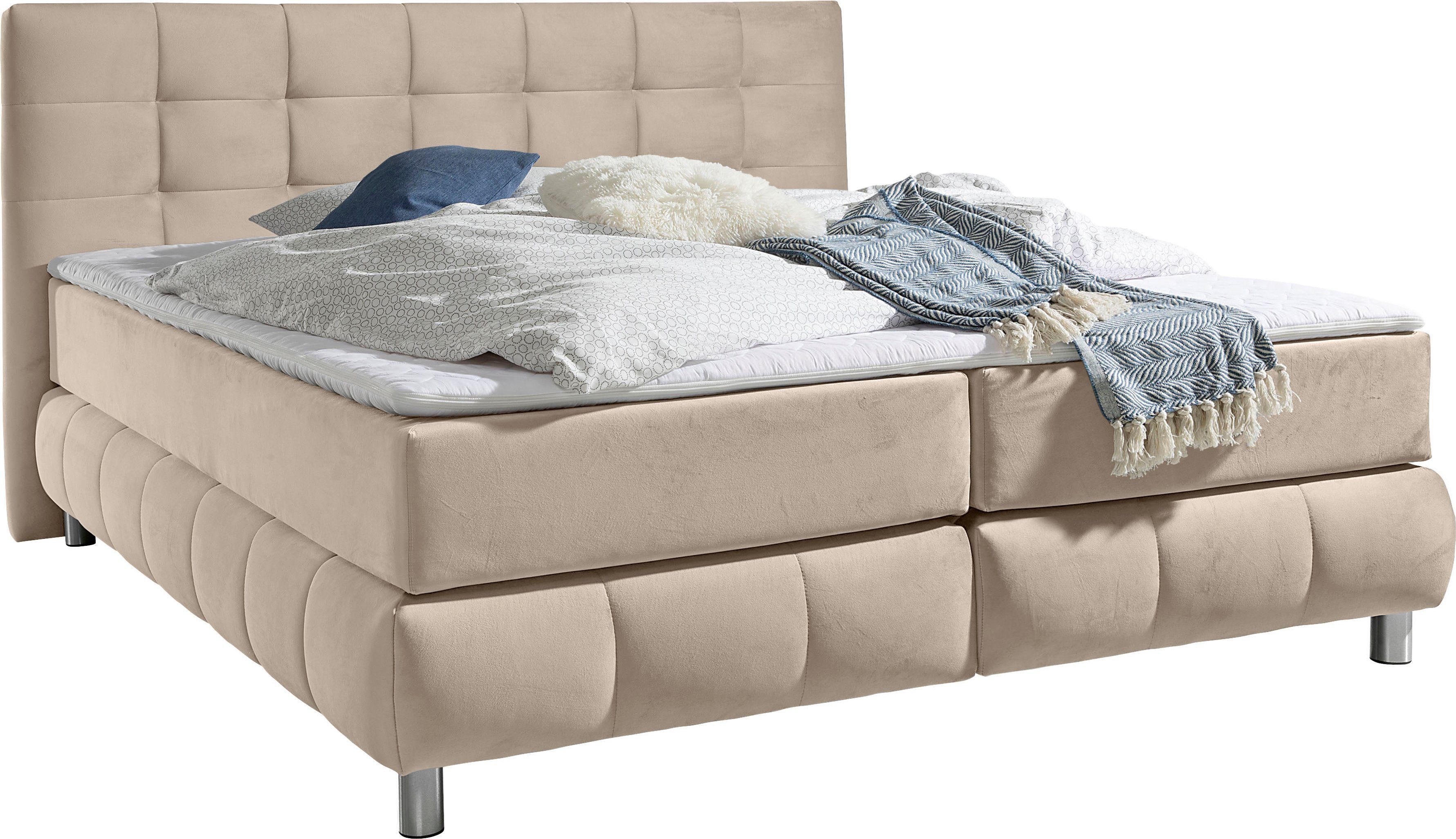 andas Boxspringbett "Salo XXL", in Samtoptik oder Struktur, 6 Breiten in Üb günstig online kaufen