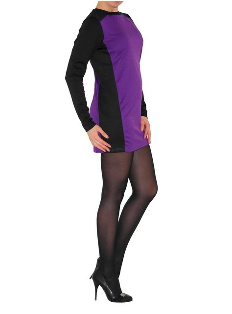 YESET Minikleid Kleid Tunika Mini Minikleid Langarm Longshirt Shirt Violett günstig online kaufen