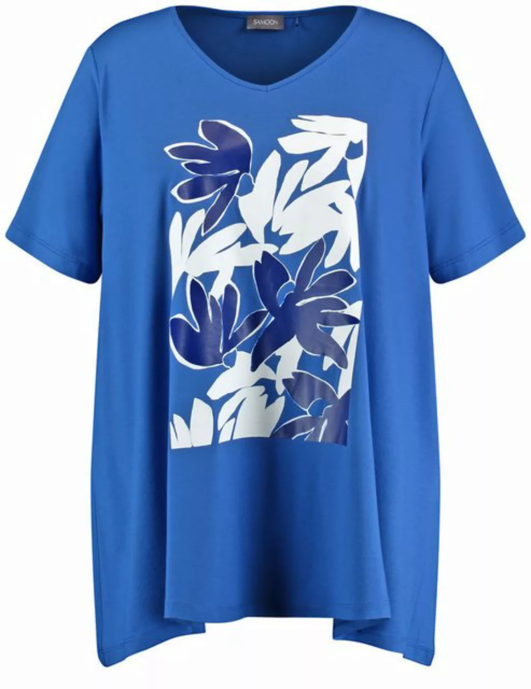 Samoon Kurzarmshirt T-Shirt mit floralem Frontprint günstig online kaufen