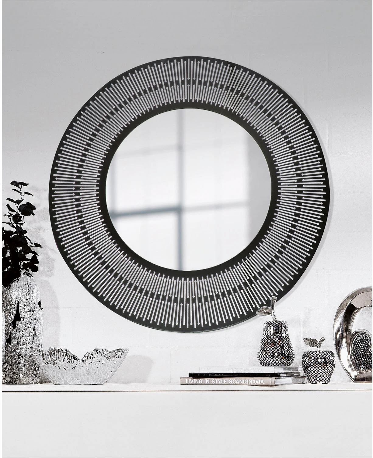 Casablanca by Gilde Wandspiegel "Spiegel rund Como schwarz H. 76 cm", (1 St günstig online kaufen