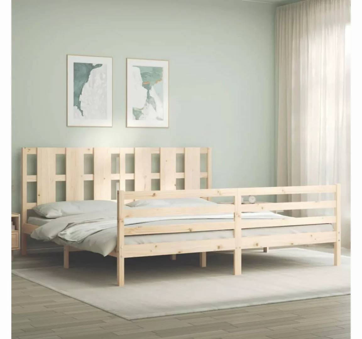 furnicato Bett Massivholzbett mit Kopfteil 200x200 cm günstig online kaufen