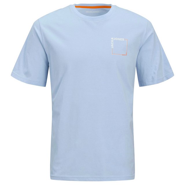 Jack & Jones Rundhalsshirt Jack&Jones XXL T-Shirt hellblau Brustprint JJVER günstig online kaufen