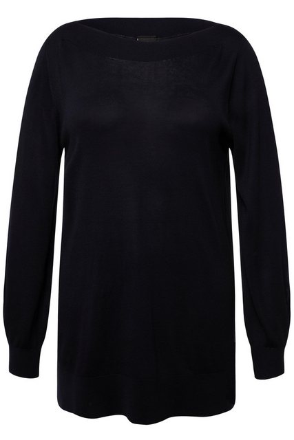 Ulla Popken Strickpullover Pullover Viskosemix U-Boot-Ausschnitt Langarm günstig online kaufen