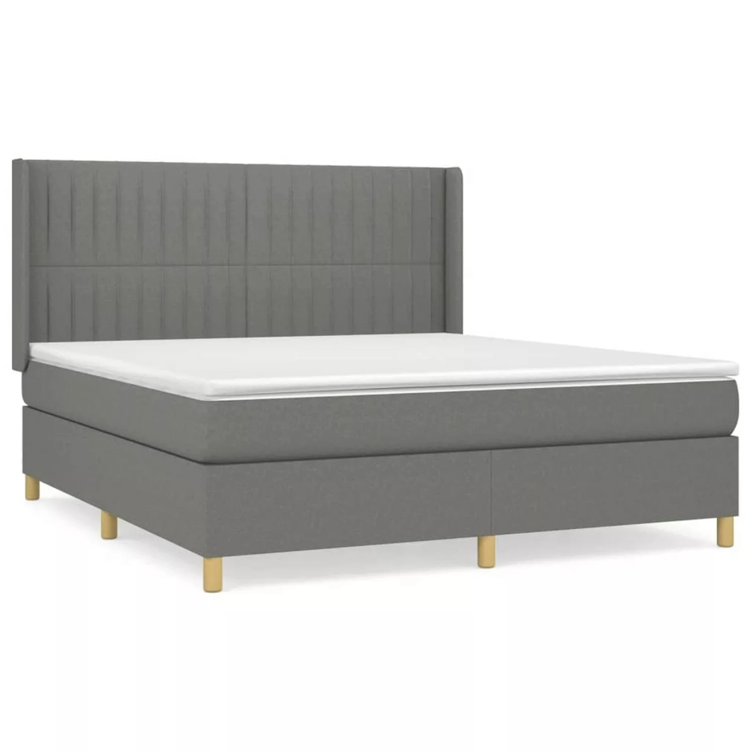 vidaXL Boxspringbett mit Matratze Dunkelgrau 160x200 cm Stoff1378210 günstig online kaufen