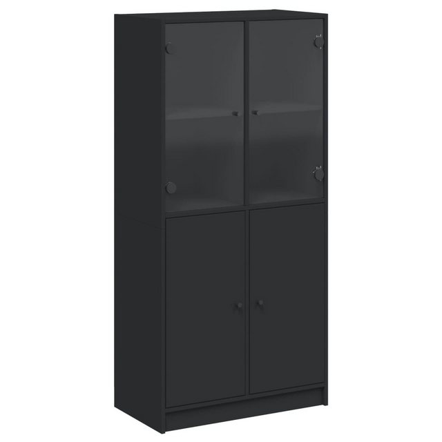 vidaXL Kleiderschrank Highboard mit Türen Schwarz 68x37x142 cm Holzwerkstof günstig online kaufen