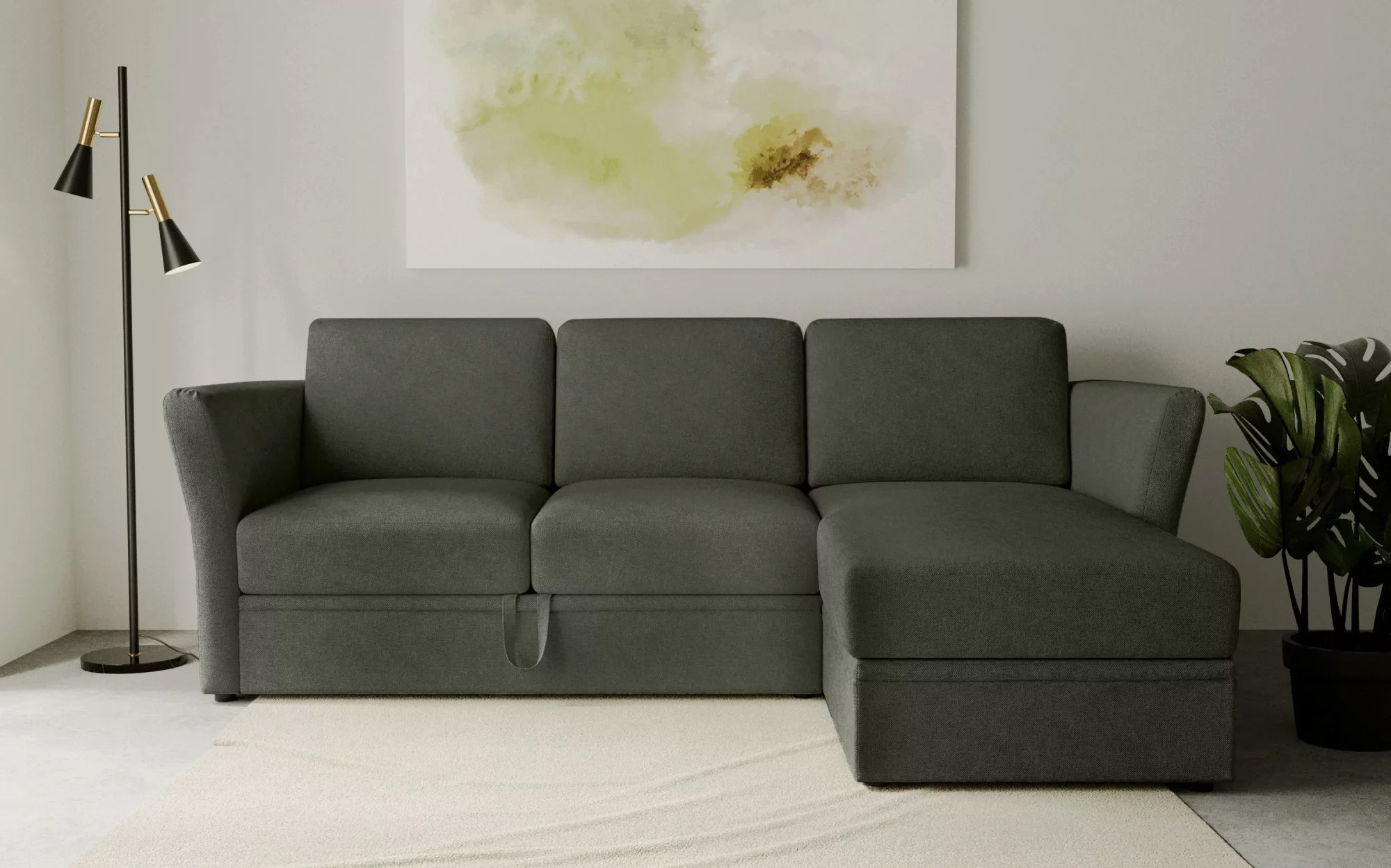 Home affaire Ecksofa "Lavars, L-Form, Schlafsofa", mit Bettfunktion und Sta günstig online kaufen