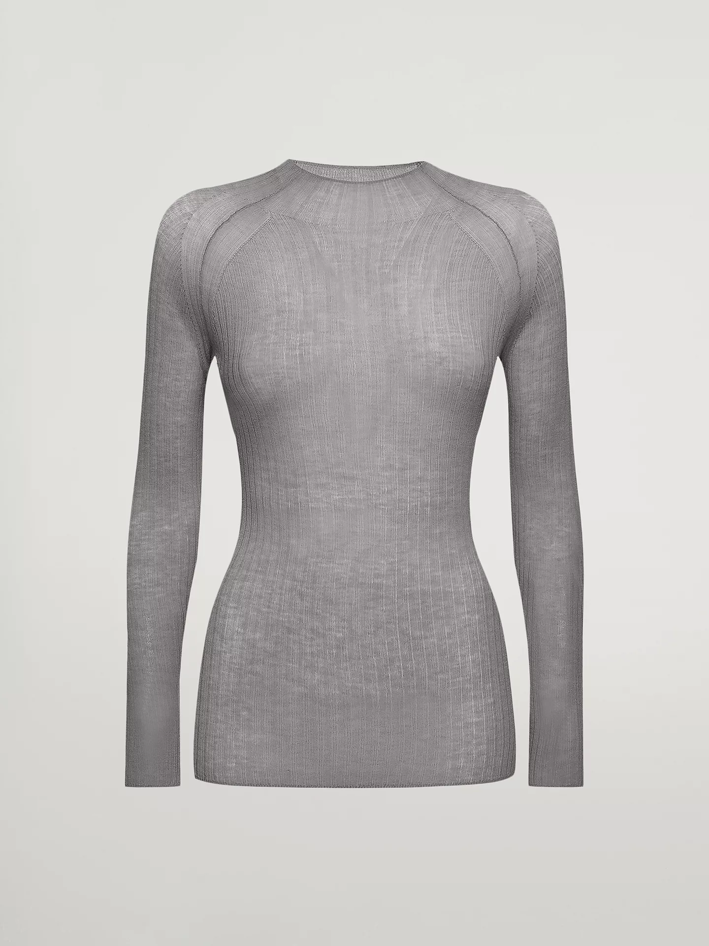 Wolford - Air Wool Contrast Top Long Sleeves, Frau, greymele, Größe: S günstig online kaufen