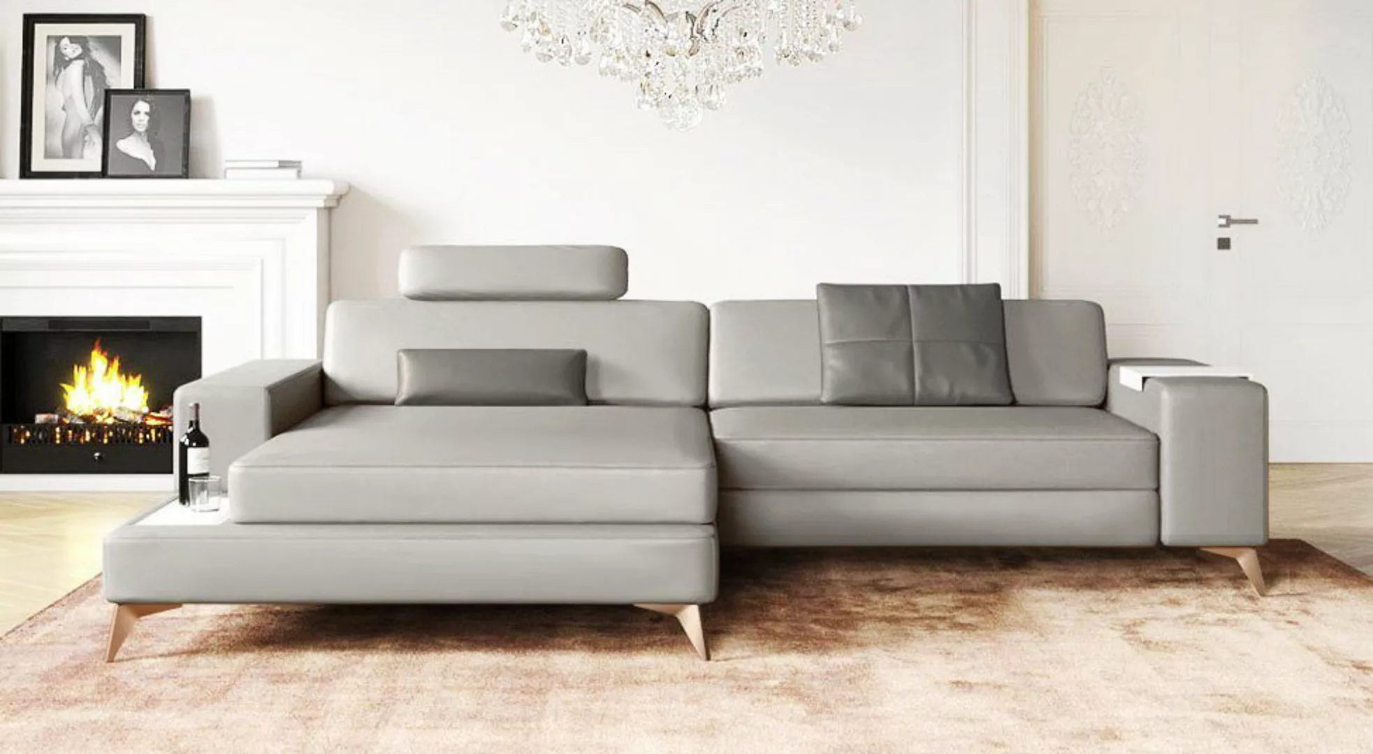 BULLHOFF Ecksofa Leder Ecksofa Eckcouch L-Form Designsofa »MÜNCHEN IV« von günstig online kaufen