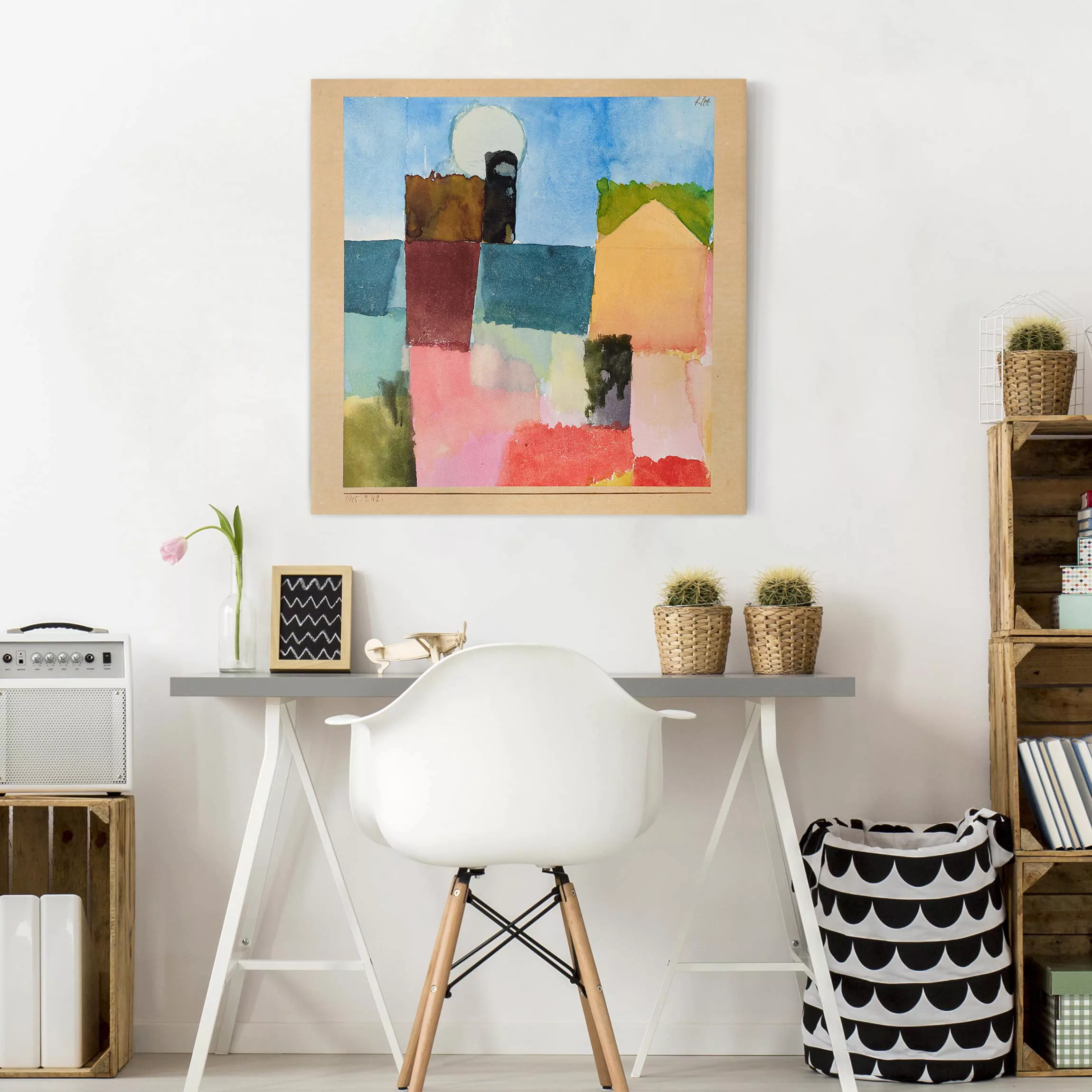 Leinwandbild Kunstdruck - Quadrat Paul Klee - Mondaufgang günstig online kaufen