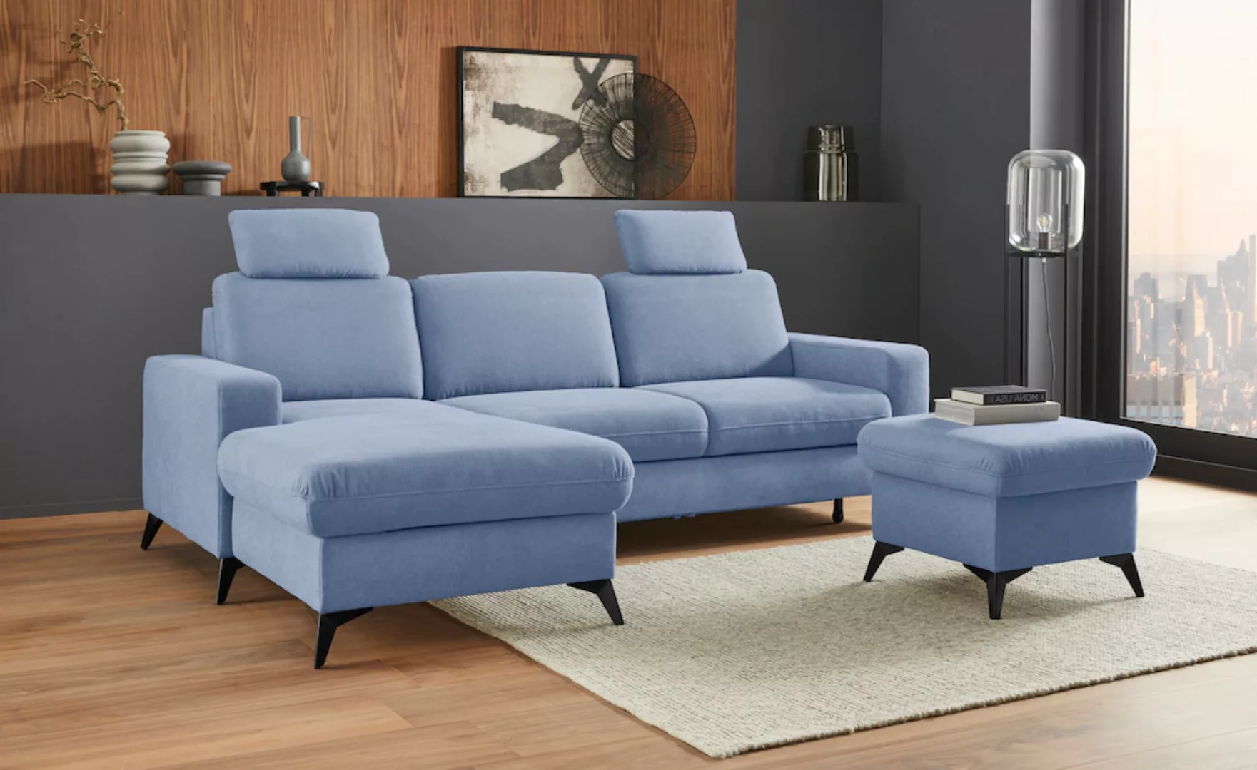 Places of Style Ecksofa "Lolland L-Form", Wahlweise mit Bettfunktion und Be günstig online kaufen