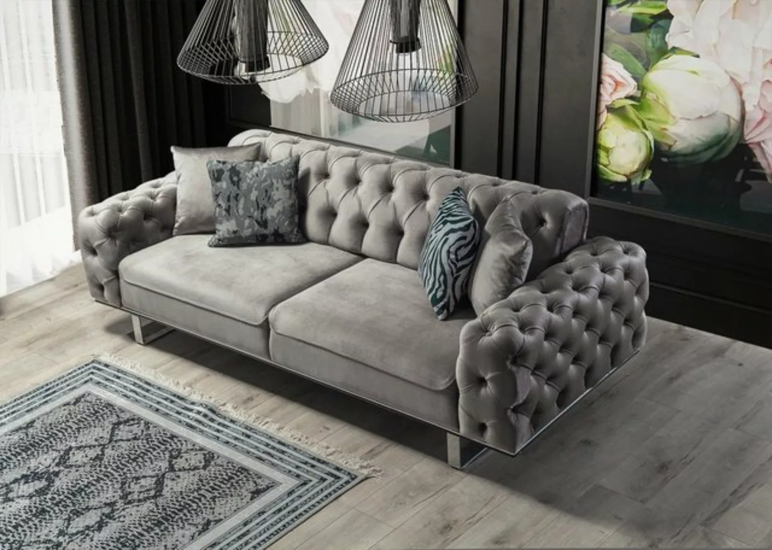 Villa Möbel Sofa Roma, 1 Stk. 3-Sitzer, Quality Made in Turkey, Mikrofaser günstig online kaufen