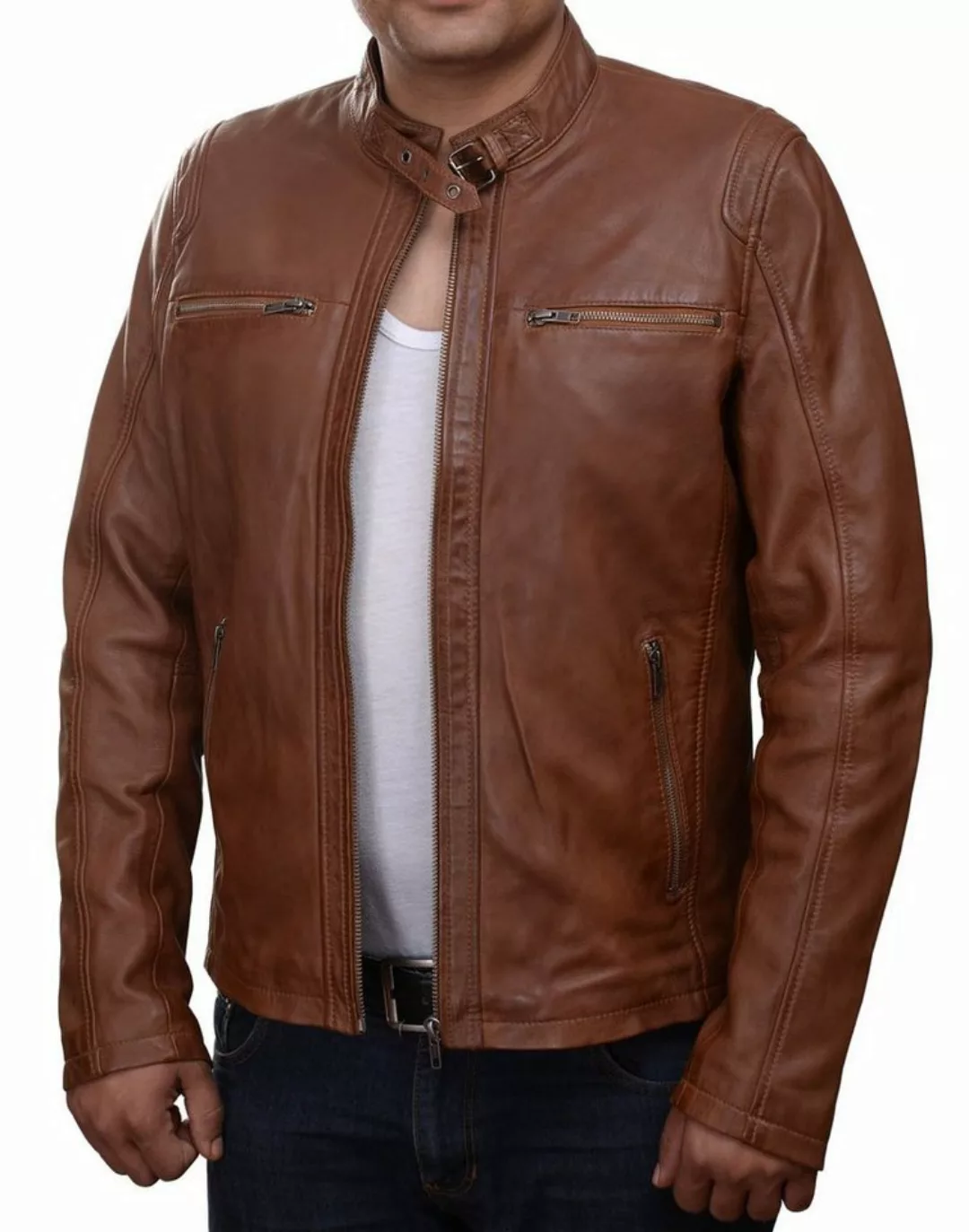 scarlet products Lederjacke Herren-Lederjacke »Classic Rider« mit 2 Brustta günstig online kaufen