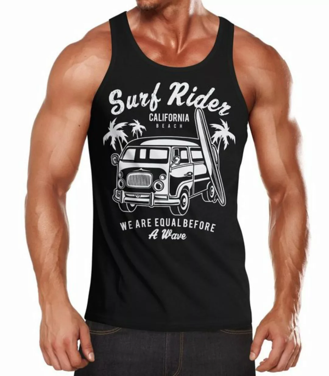Neverless Tanktop Herren Tank Top T-Shirt Bus Surfing Retro Neverless® mit günstig online kaufen