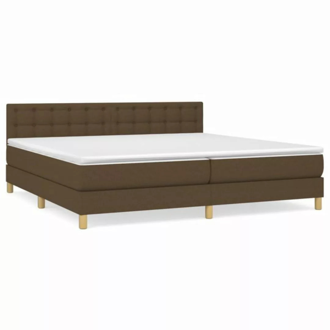 Vidaxl Boxspringbett Mit Matratze Dunkelbraun 200x200 Cm Stoff günstig online kaufen