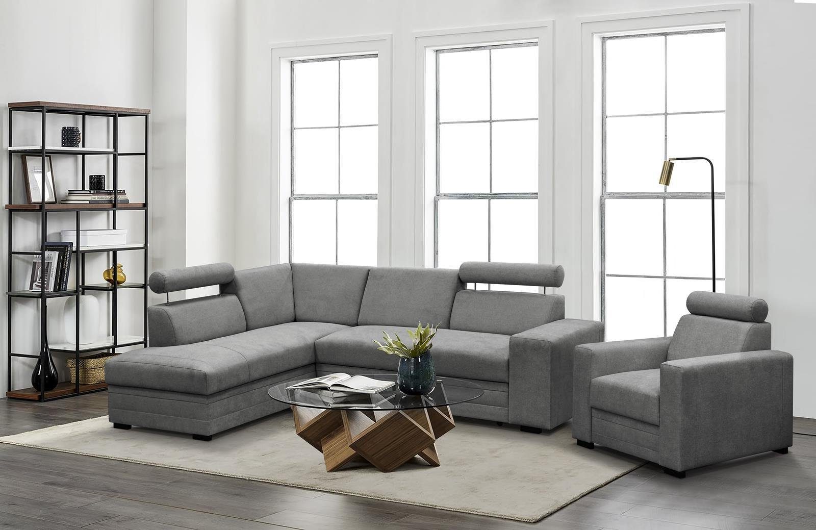 Beautysofa Ecksofa mit Bettkasten und verstellbaren günstig online kaufen