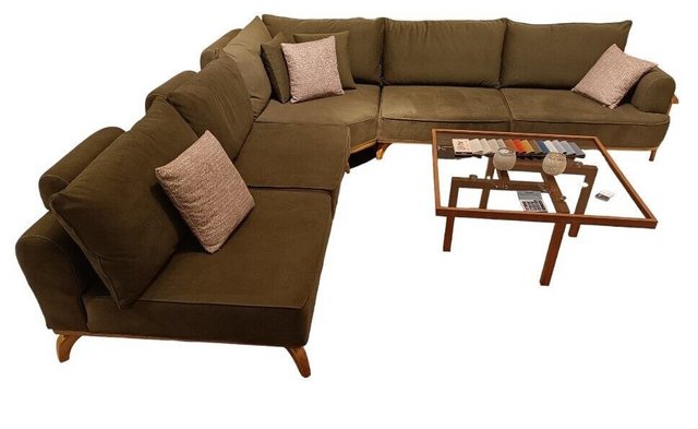 JVmoebel Ecksofa Braunes Ecksofa Luxuriöse Wohnzimmer L-Form Couch Designer günstig online kaufen