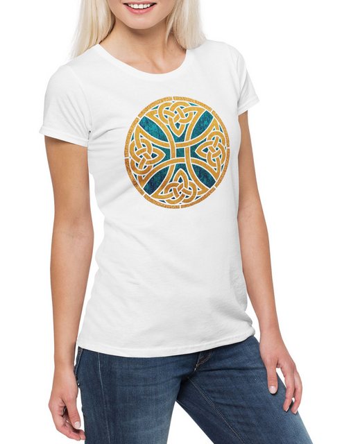 Urban Backwoods Print-Shirt Celtic Knot Logo Sign VII Damen T-Shirt Kelten günstig online kaufen