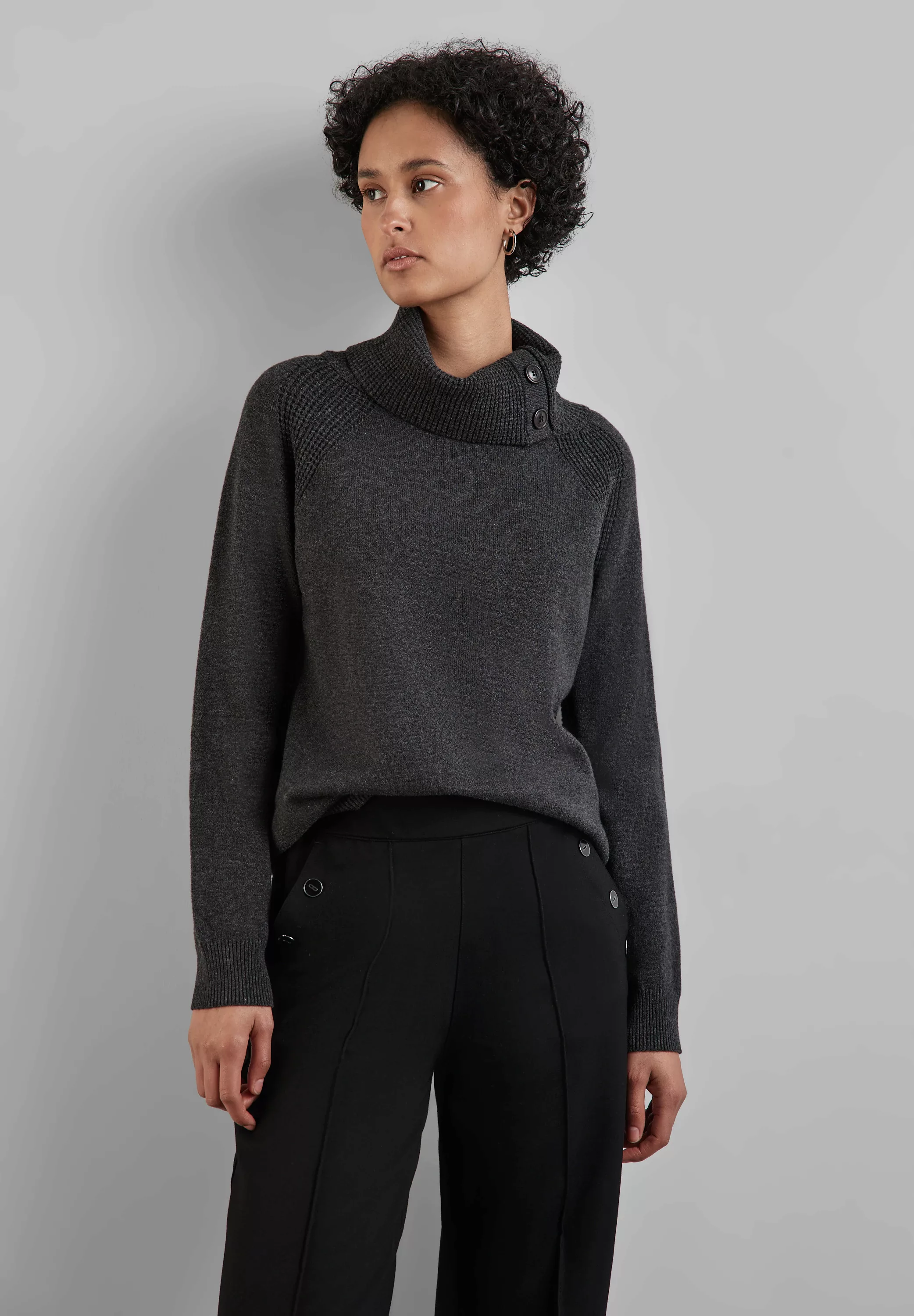 STREET ONE Stehkragenpullover, Feinstrick günstig online kaufen