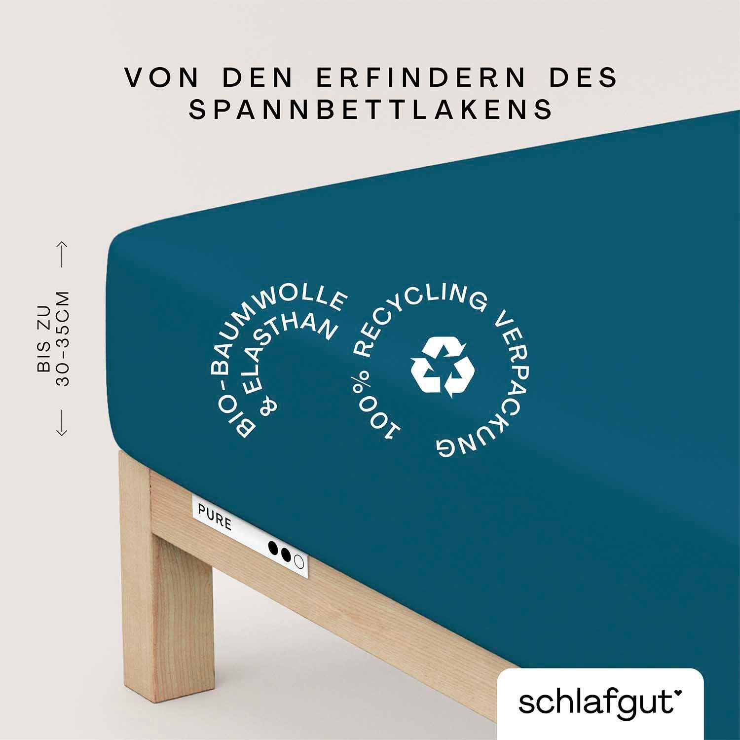 Schlafgut Spannbettlaken »PURE Bio-Baumwolle mit Elasthan, dehnbar blickdic günstig online kaufen