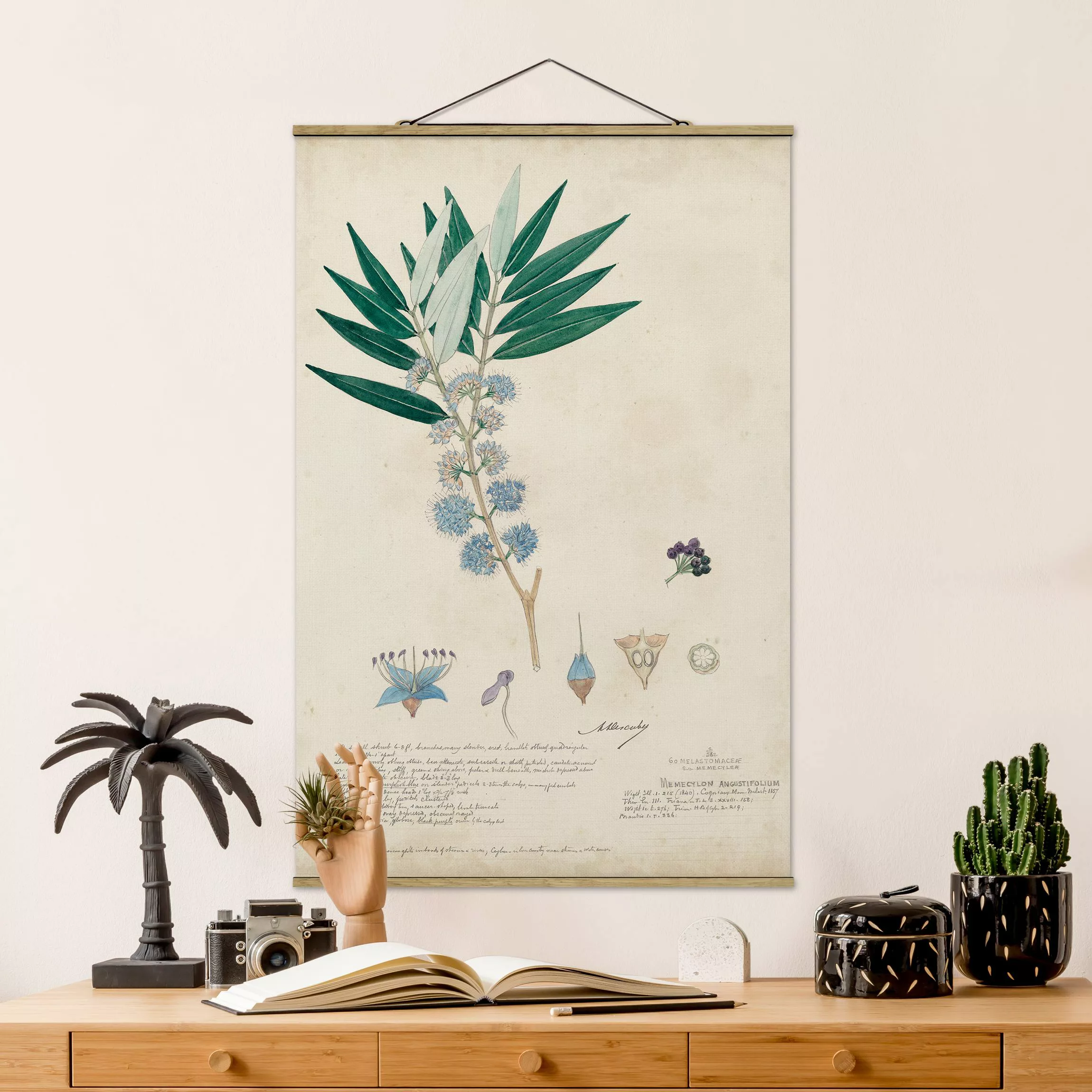 Stoffbild Blumen mit Posterleisten - Hochformat Schwarzmundgewächse - Angus günstig online kaufen
