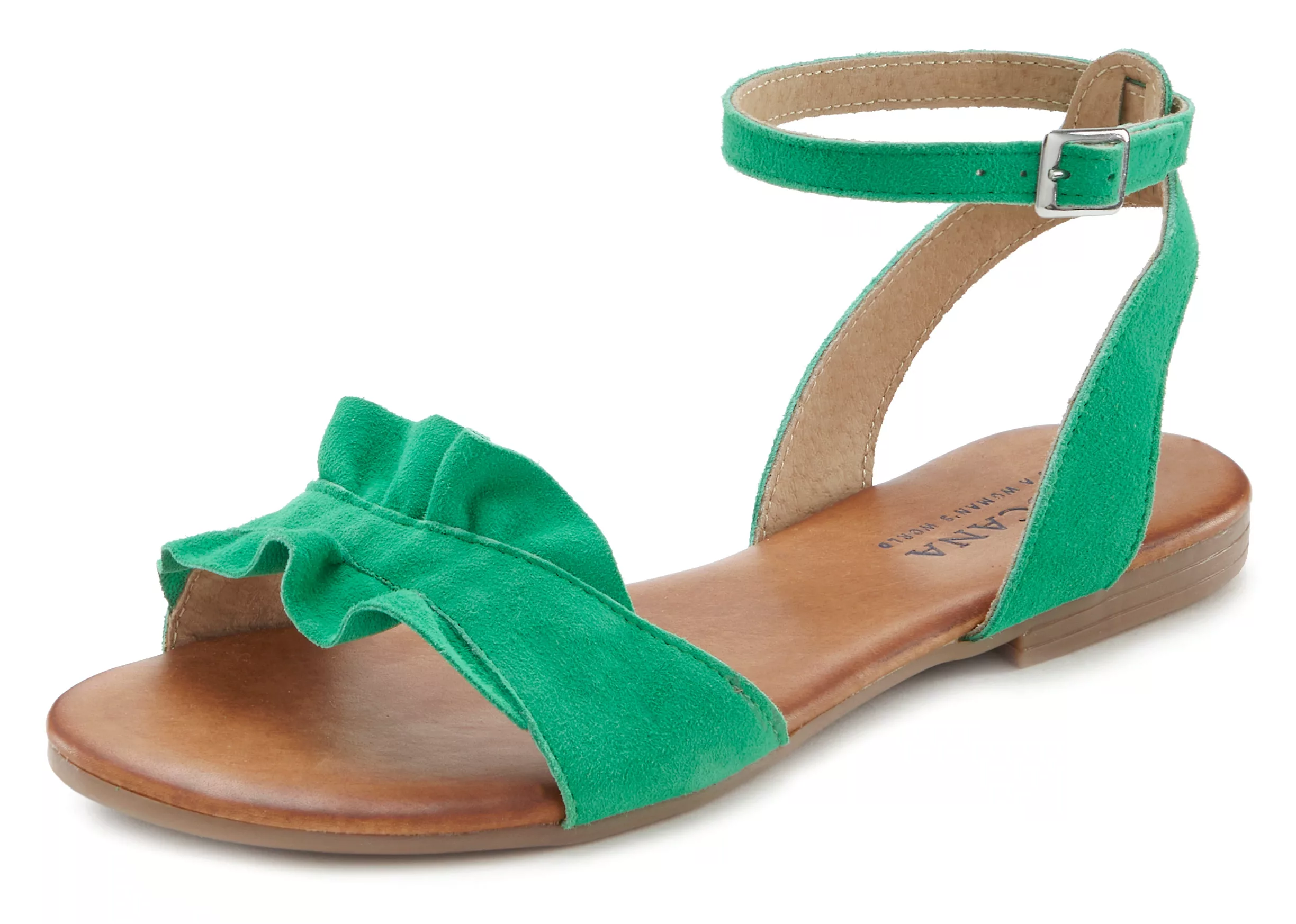 LASCANA Sandale, Sandalette, Sommerschuh aus hochwertigem Leder mit kleinen günstig online kaufen