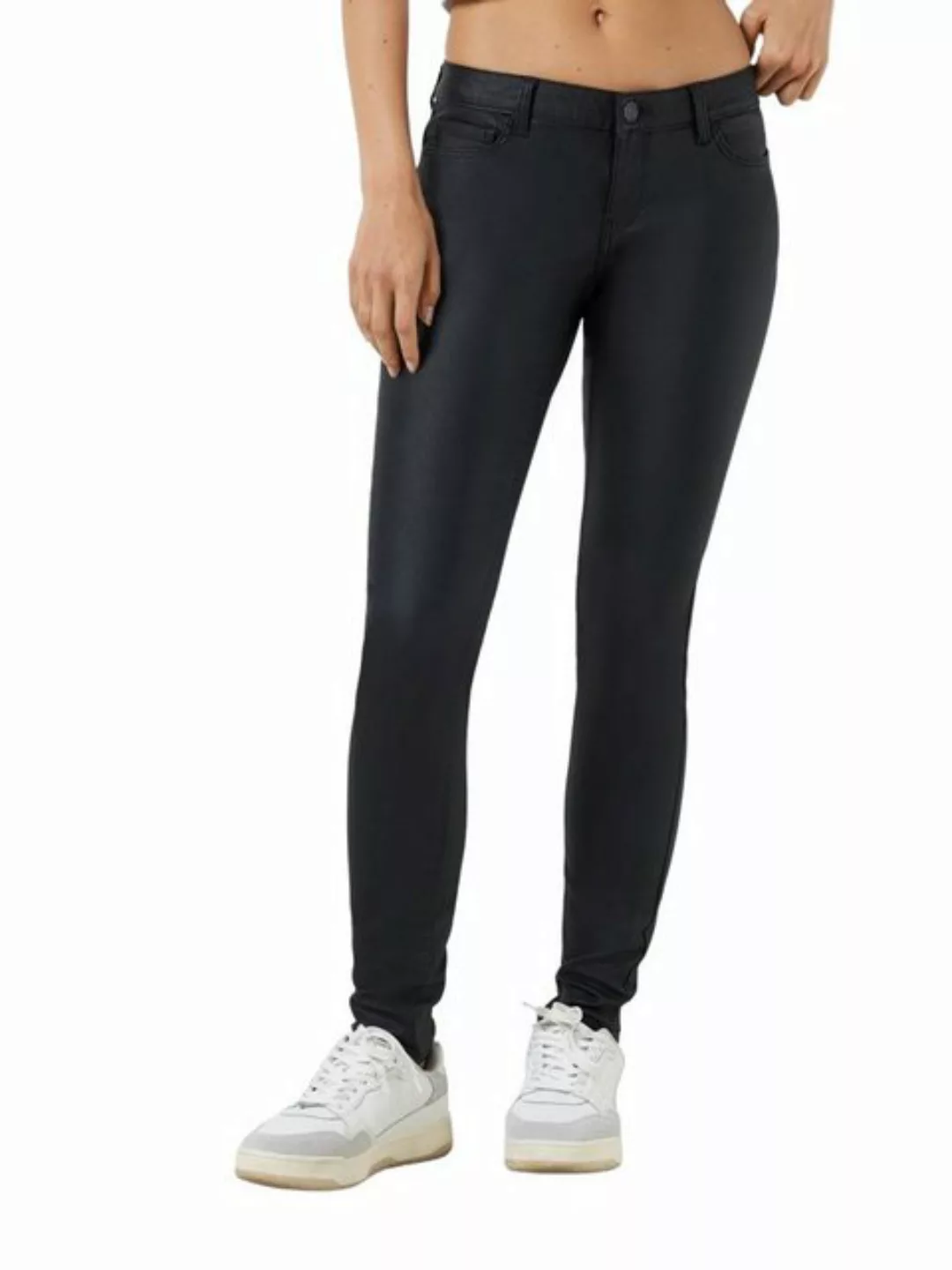 Noisy May Damen Jeans NMALLIE COATED Skinny Fit Schwarz - Black günstig online kaufen
