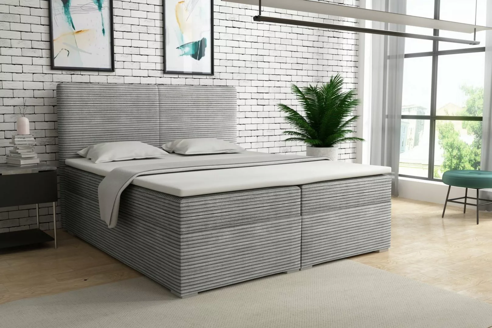 Deine Möbel 24 Boxspringbett LOFT III Boxspring Komplettbett Polsterbett Bo günstig online kaufen