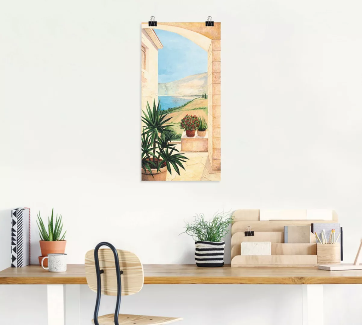 Artland Wandbild "Blick auf Toskanalandschaft", Fensterblick, (1 St.), als günstig online kaufen