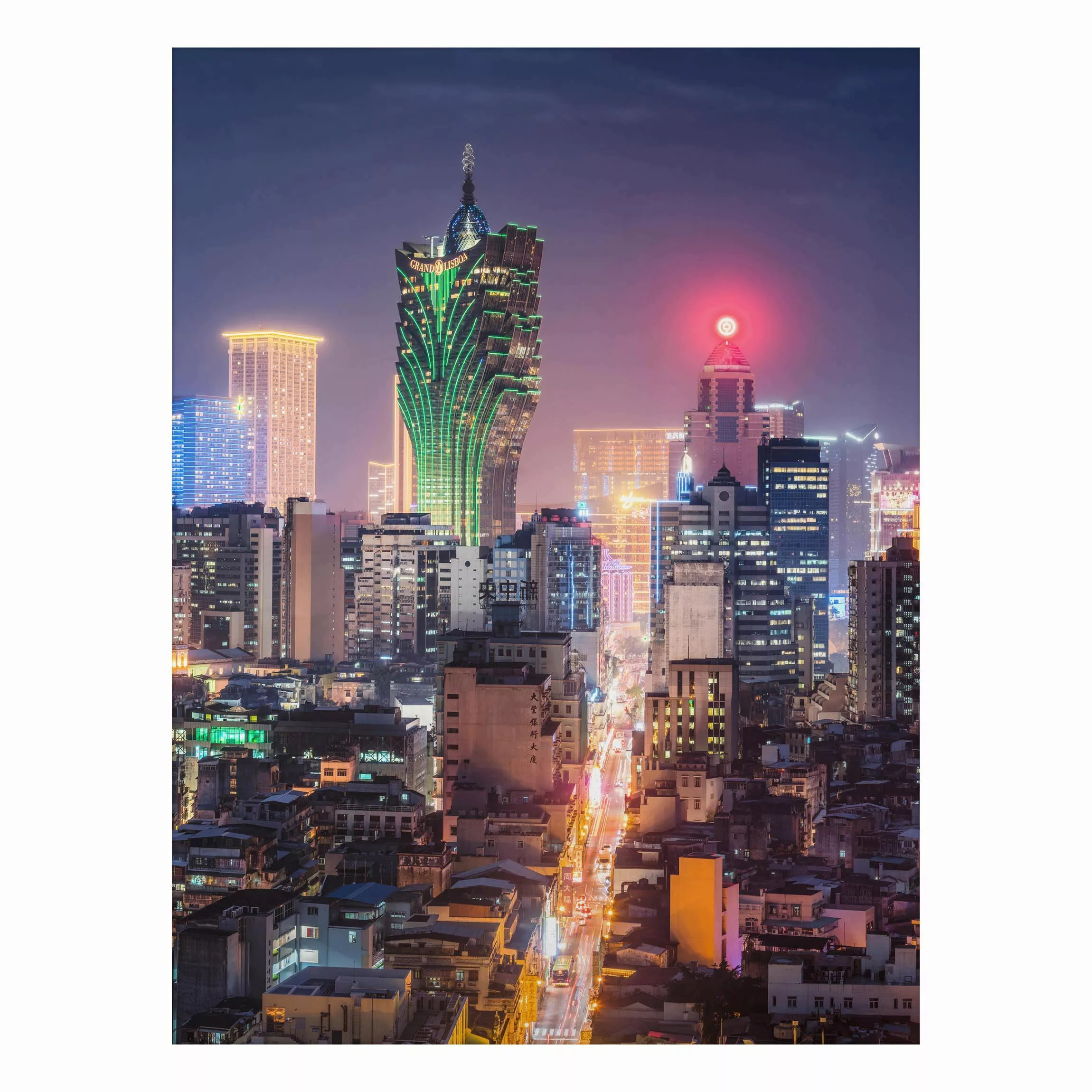 Alu-Dibond Bild Nachtlichter von Macau günstig online kaufen