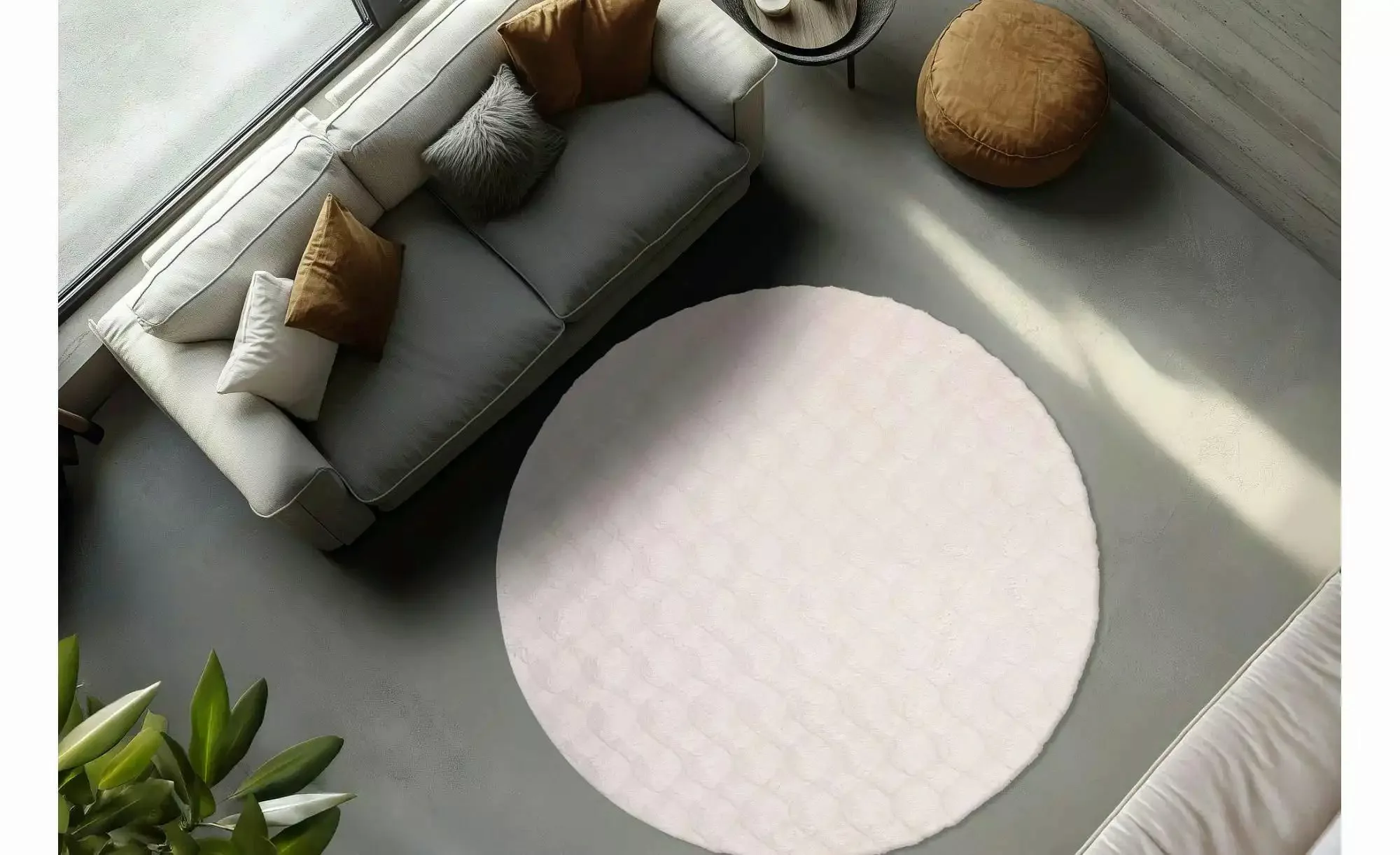 Teppich   ¦ beige ¦ Synthetische Fasern ¦ Maße (cm): B: 120 H: 3  Ø: 120 Te günstig online kaufen