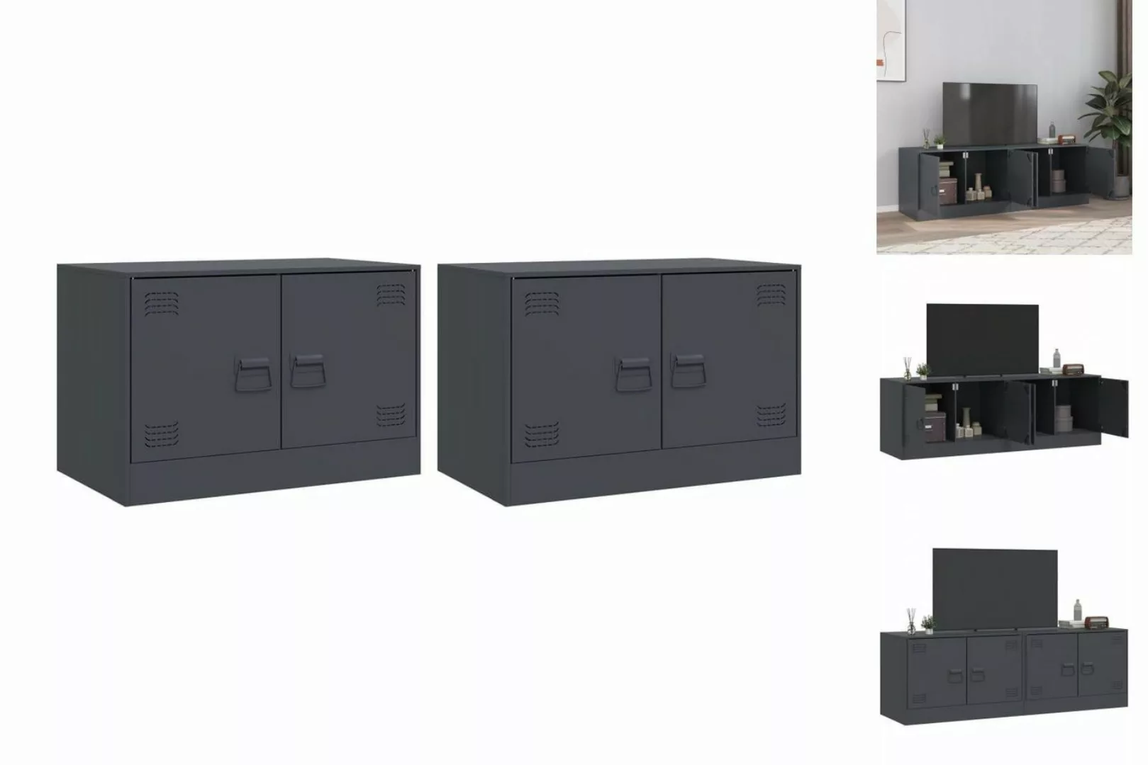 vidaXL TV-Schrank TV-Schränke 2 Stk Anthrazit 67x39x44 cm Stahl günstig online kaufen