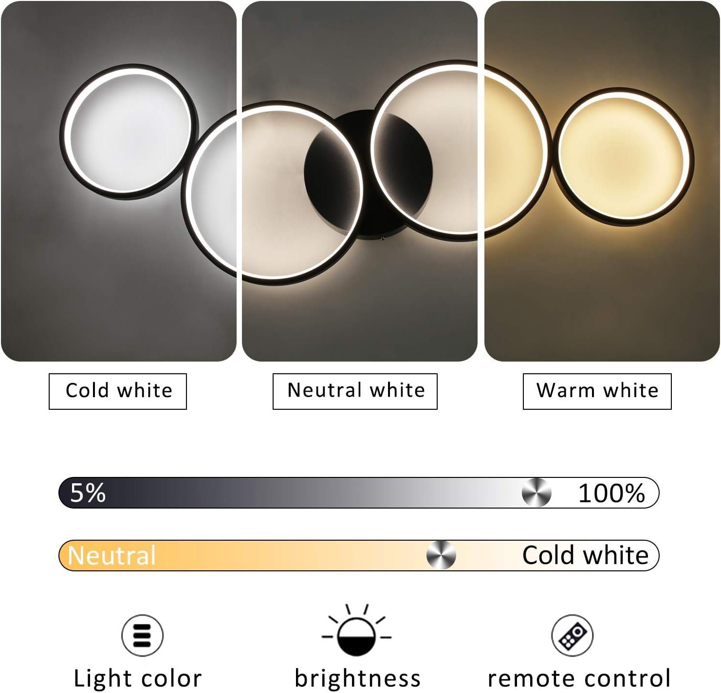 Nettlife LED Deckenleuchte Schwarz 4 Flammig günstig online kaufen