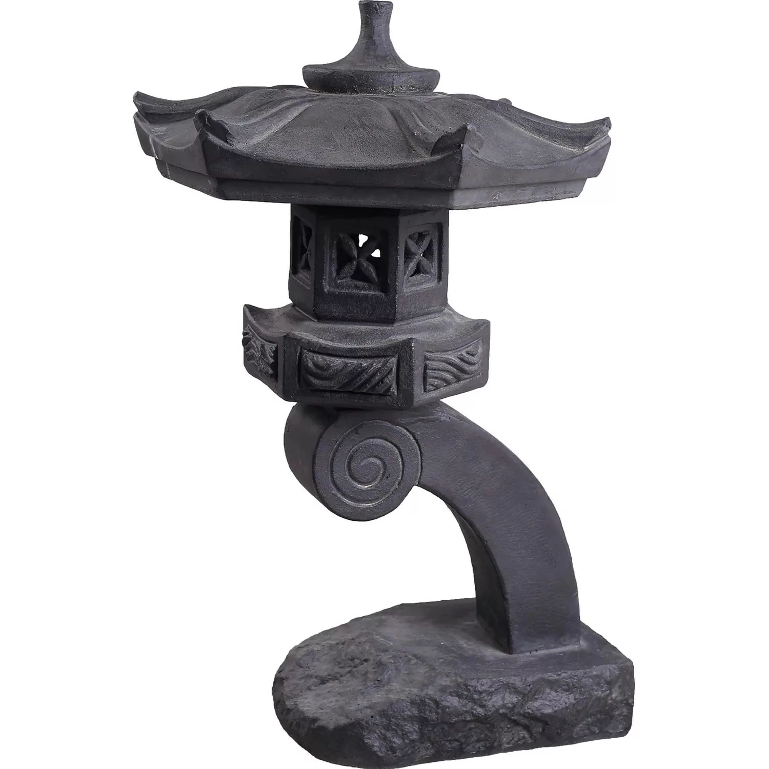 Gartenfigur Pagode mit Fuß 60 cm Schwarzbraun günstig online kaufen