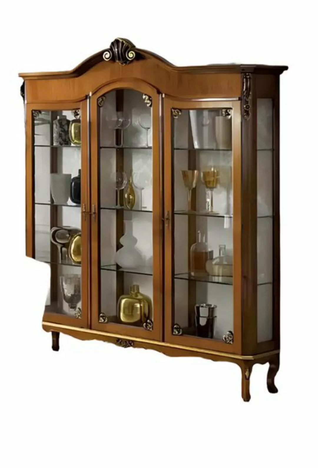 Xlmoebel Vitrine Traditionelle Holzvitrine mit luxuriösem Glas-Regal - Edel günstig online kaufen